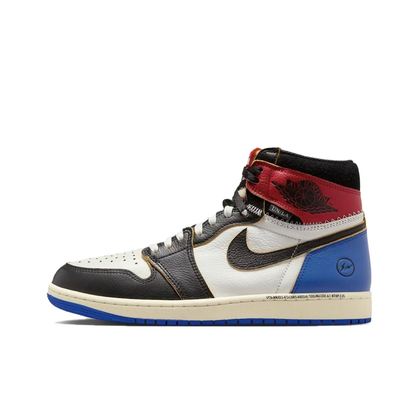 Jordan 1 x Fragment x Union LA Black and Varsity Red